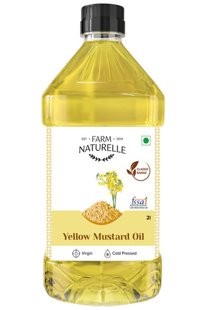 Farm Naturelle Virgin Cold Pressed Yellow Mustard Seed Cooking Oil (2LTR)