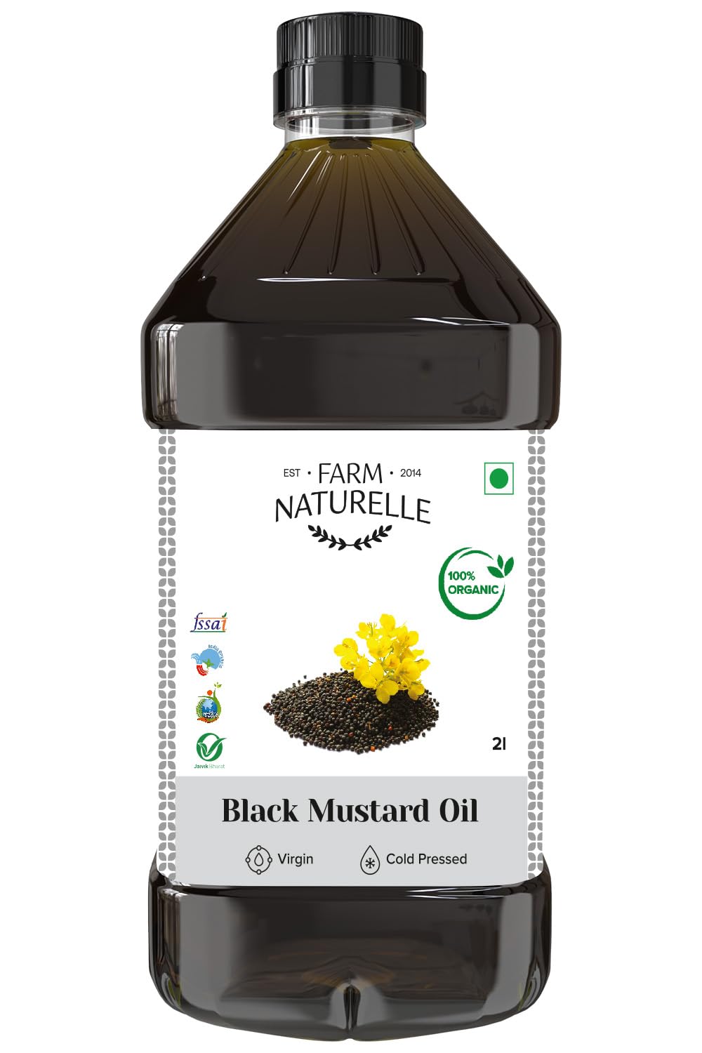 Farm Naturelle Organic Virgin Cold Pressed Black Sesame Seed Cooking Oil, 500ml Pet bottle