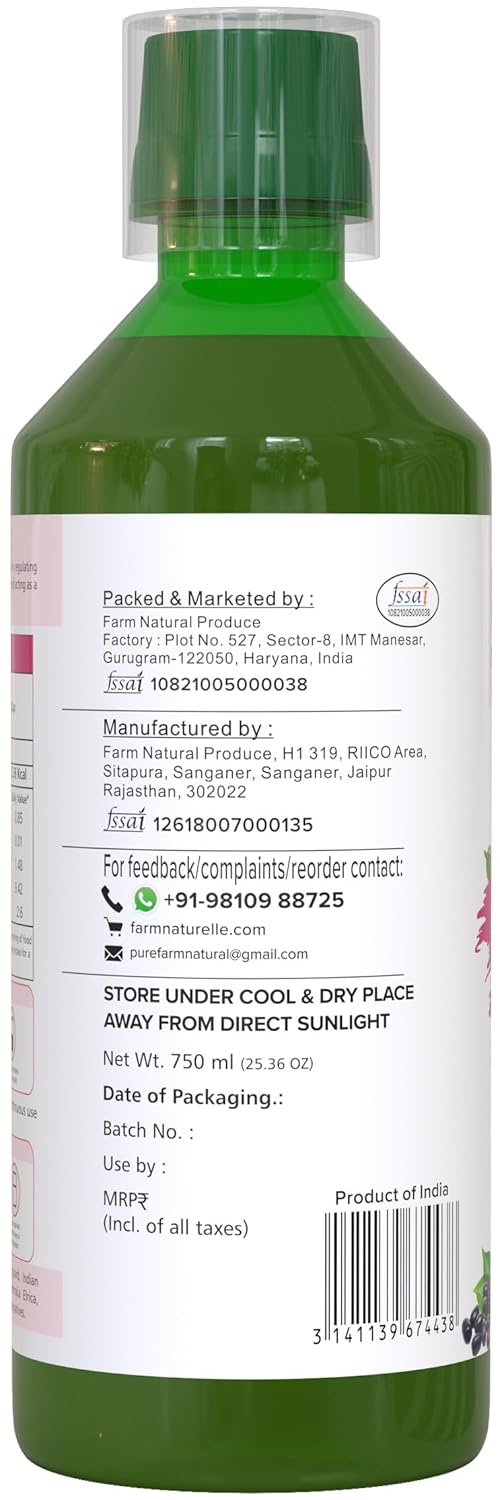 Farm Naturelle - Diabetic Juice 750ml | Manage Blood Sugar Levels | Regulates Insulin Response |15 Day's Pack