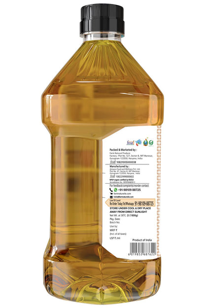 Farm Naturelle - Organic Ghani Cold Pressed Virgin Groundnut/Peanut Oil 2 Ltr Cooking Oil | 100% Natural, Pure & Wood Pressed Cooking Oil