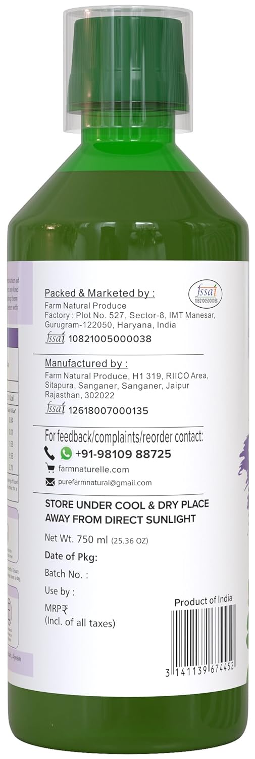 Farm Naturelle Patharchatadi Juice | Kidney Stone Crusher-Breaker Juice | Dissolve Or Break Stone, Patharchatta, Gorju Beej, Punarnava Bark & Ajwain Blend Of Ayurvedic Herbs For Kidney (750ml Pack of 1)