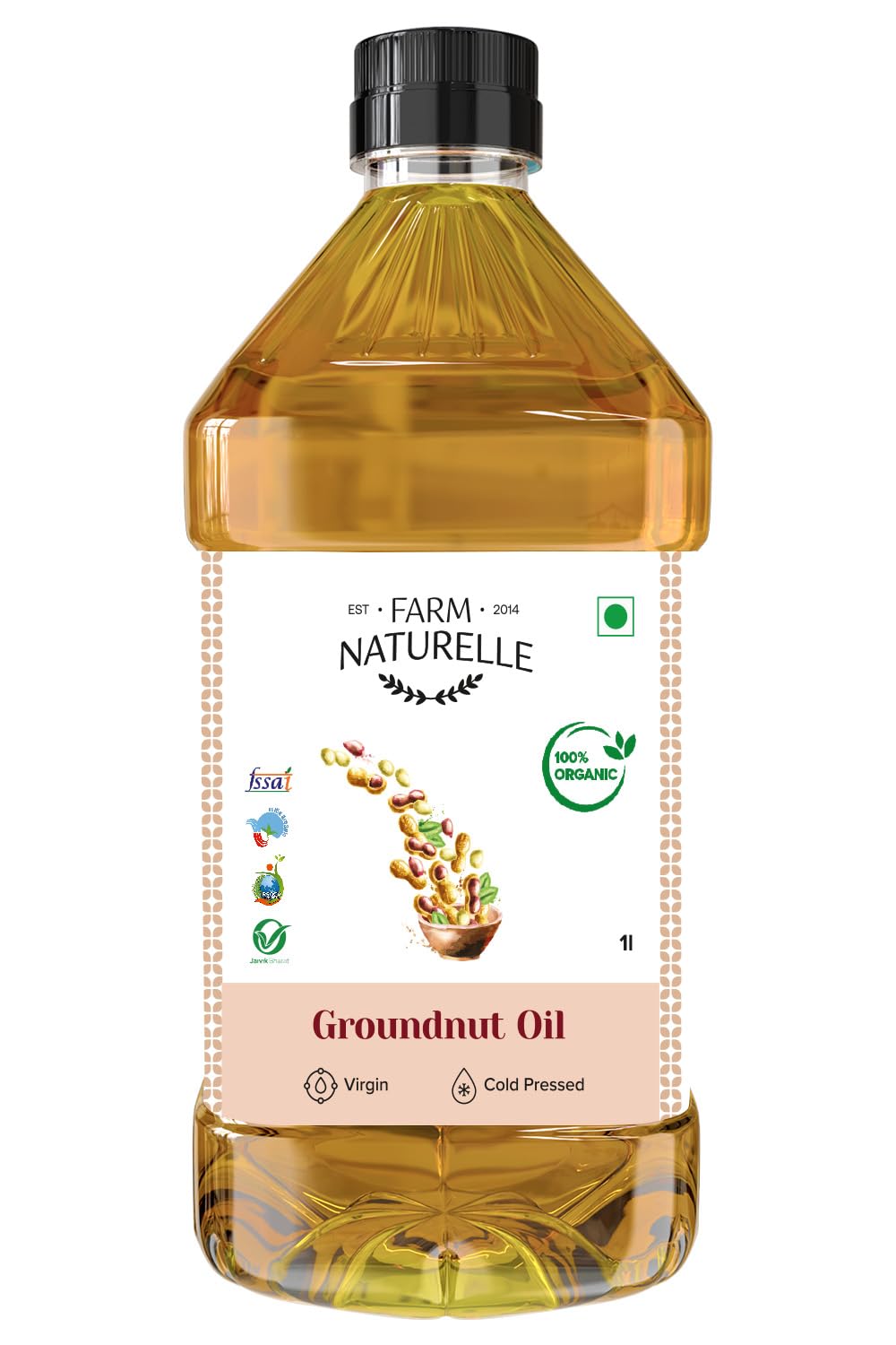 Farm Naturelle Cold Pressed Sunflower Oil 5L | Kolhu/Chekku | Extracted on Wooden Churner | Healthy Cooking Oil | Chemical-Free | Sunflower Oil for Cooking 5 Ltr