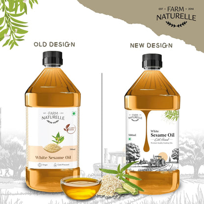 Farm Naturelle - Virgin Cold Pressed Sesame/Gingelly Oil | Virgin, Chekku/Ghani Cooking Oil