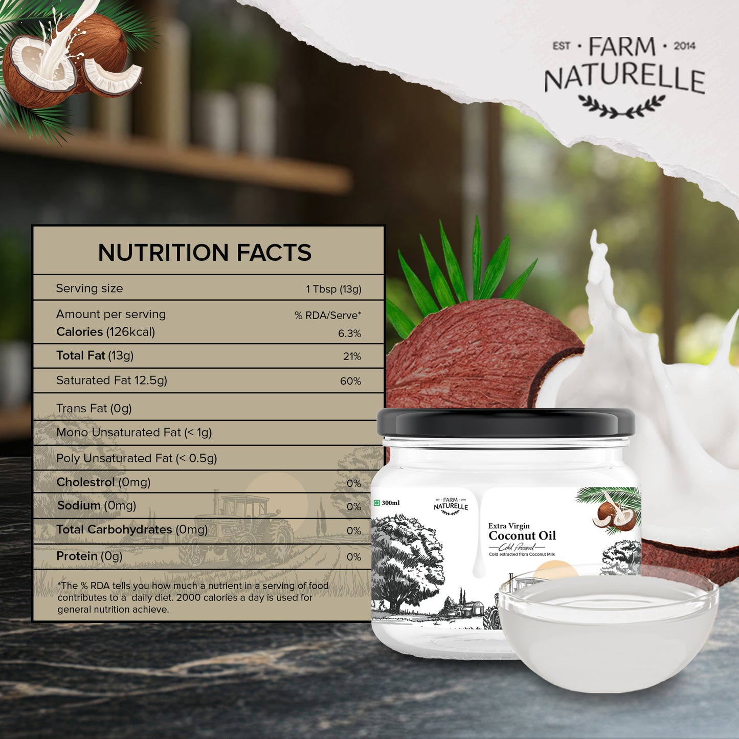 Extra Virgin Coconut Oil - Pure and Edible for Cooking