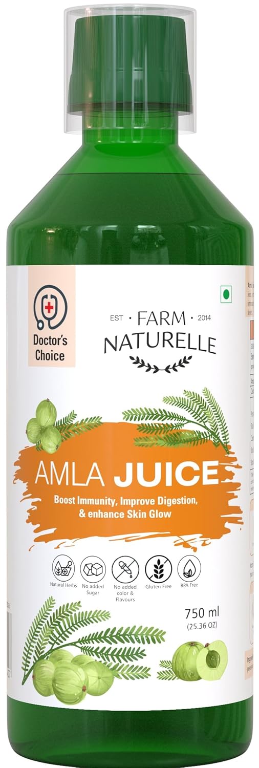 Farm Naturelle - Amla Juice 750ml | Rich in Vitamin C | Supports Immune System |15 Day's Pack