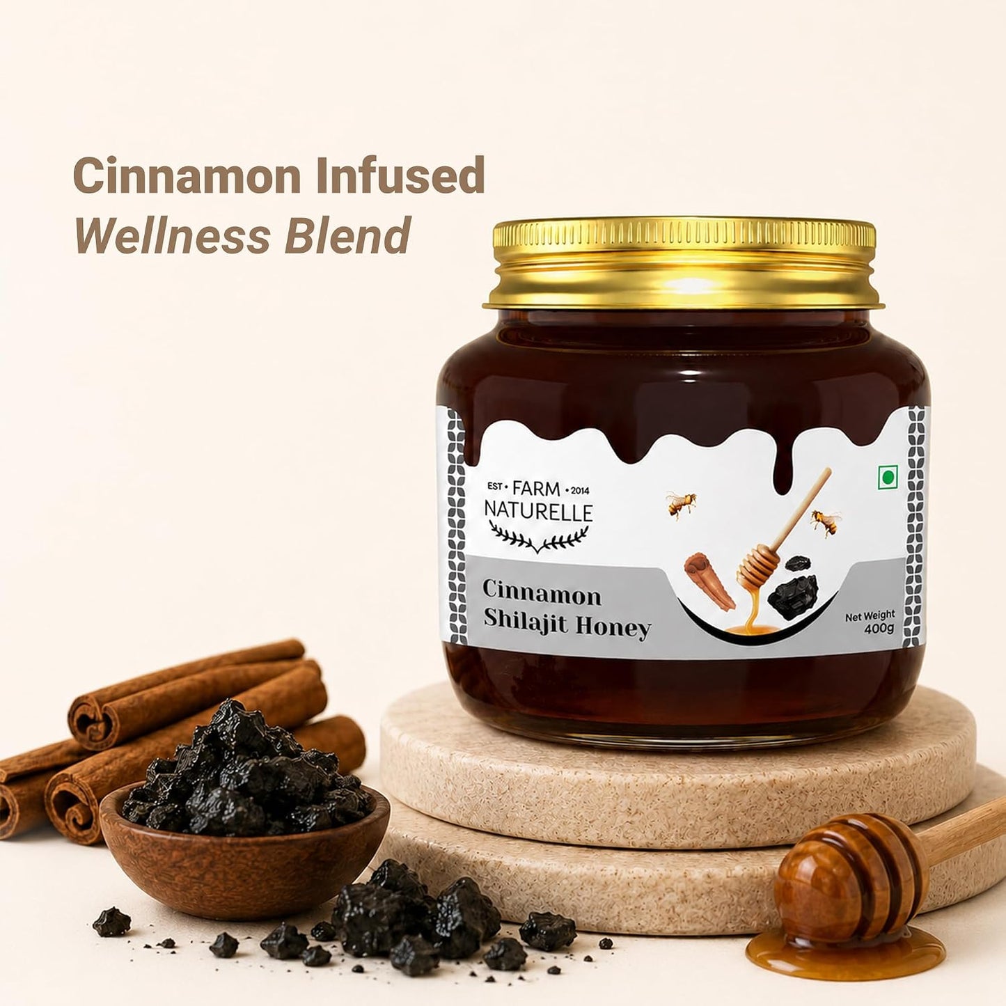 Farm Naturelle Cinnamon Shilajit Honey 400g