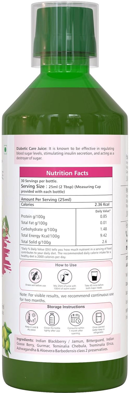 Farm Naturelle - Diabetic Juice 750ml | Manage Blood Sugar Levels | Regulates Insulin Response |15 Day's Pack