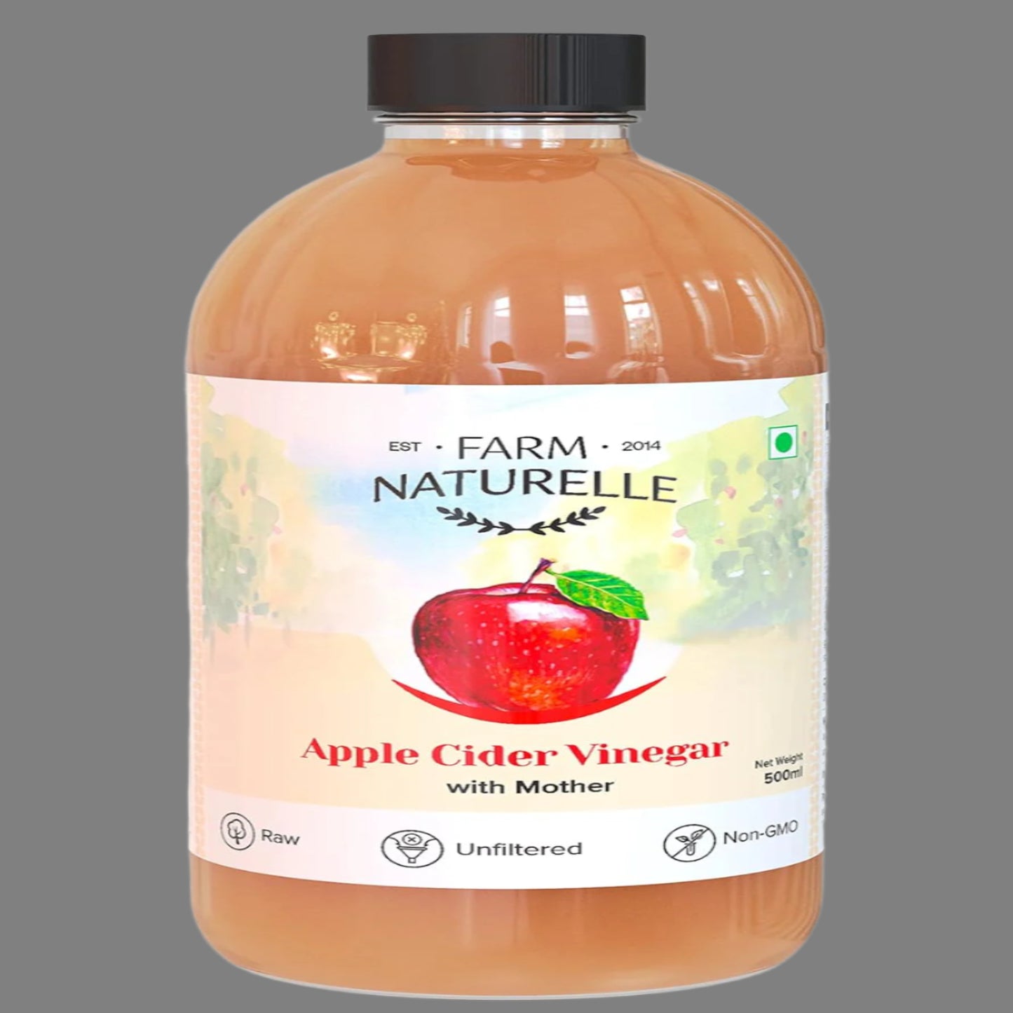 Farm Naturelle Glass Bottle Apple Cider Vinegar with Mother (500 ml)