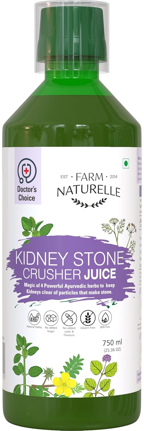 Farm Naturelle Patharchatadi Juice | Kidney Stone Crusher-Breaker Juice | Dissolve Or Break Stone, Patharchatta, Gorju Beej, Punarnava Bark & Ajwain Blend Of Ayurvedic Herbs For Kidney (750ml Pack of 1)