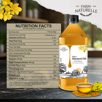 Pure Mustard Oil | Wood-Pressed Yellow Mustard Oil