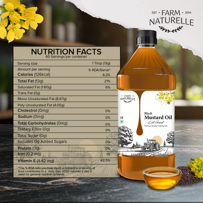 Pure Wood Pressed black Mustard Oil – Best Oil for High-Heat Cooking