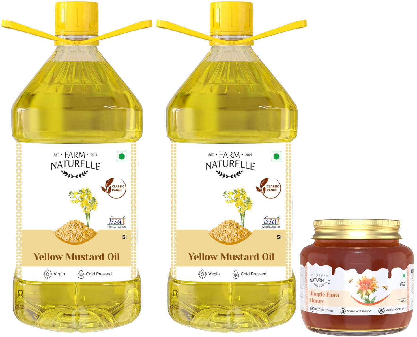 Farm Naturelle Virgin Cold Pressed Yellow Mustard Seed Cooking Oil (2LTR)