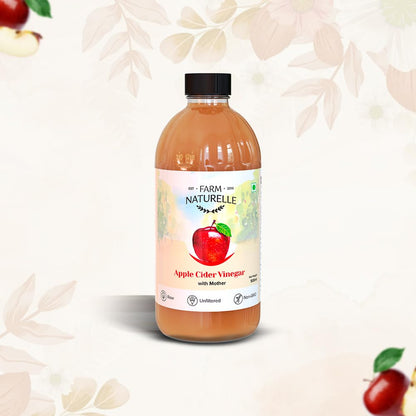 Farm Naturelle Glass Bottle Apple Cider Vinegar with Mother (500 ml)