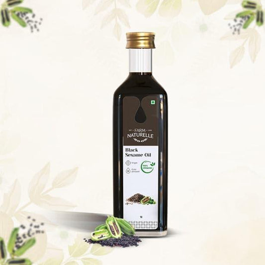Farm Naturelle Cold Pressed Black Sesame Oil  til ka tel