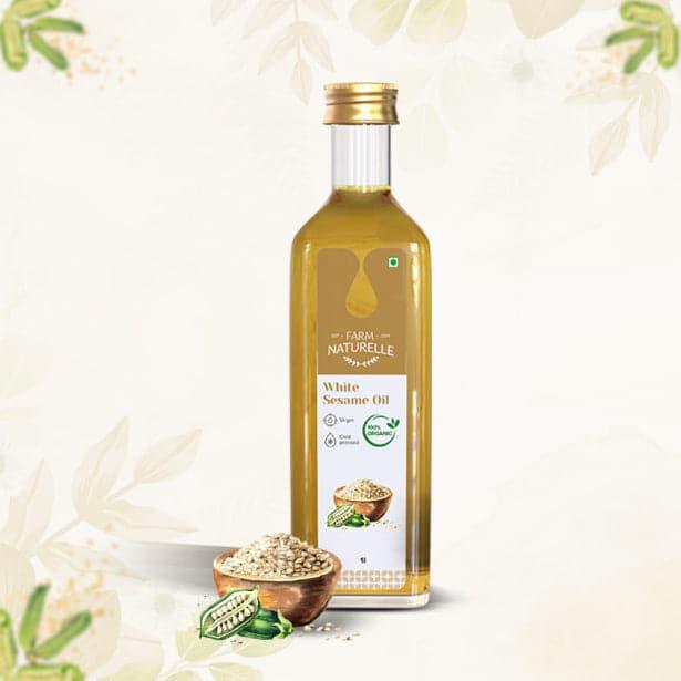 Virgin Cold Pressed White Sesame Seed Cooking Oil - Farm Naturelle 