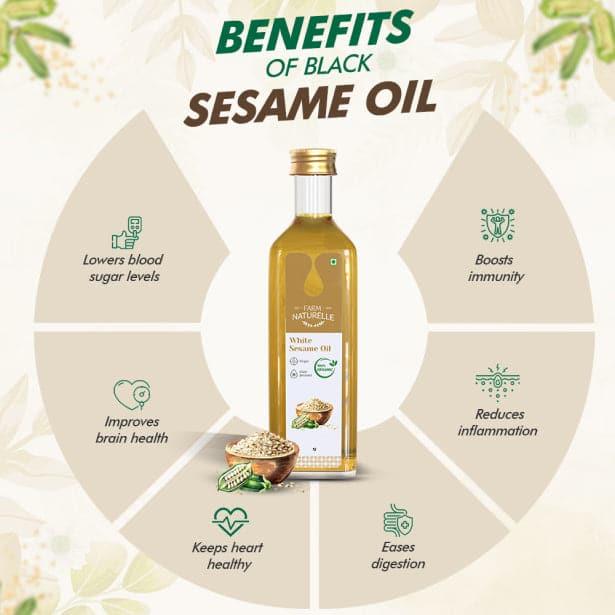 Virgin Cold Pressed White Sesame Seed Cooking Oil - Farm Naturelle 