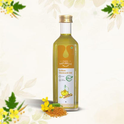 100% Pure Natural Virgin Cold Pressed Yellow Mustard Seed Cooking Oil - Farm Naturelle 