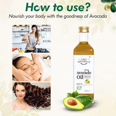 100% Pure Extra Virgin Avocado Oil is Pressed from The Fleshy Pulp Surrounding The Avocado - Farm Naturelle 