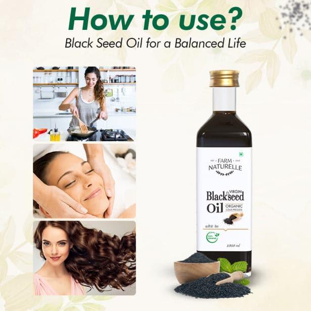 100% Pure, Natural, Organic Black Seed Oil-(Hindi-Kalongi oil) - Farm Naturelle 