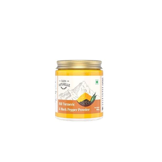 Pure Himalayan Mountain Turmeric (Curcumin) with Black Pepper (Peperine) Powder - Farm Naturelle 