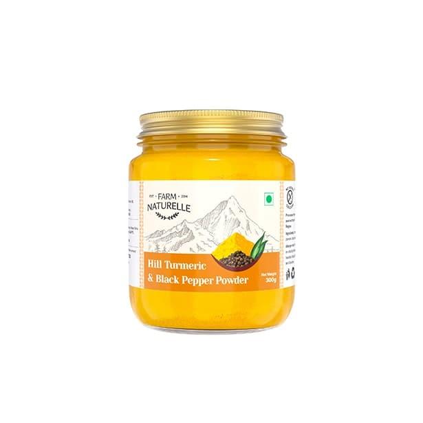 Pure Himalayan Mountain Turmeric (Curcumin) with Black Pepper (Peperine) Powder - Farm Naturelle 