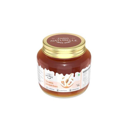 Pure Turmeric Infused in Forest Honey | Raw Unprocessed Delicious and Ant-oxidant Honey |And a Wooden Spoon | 100% Pure & Natural Ingredients Honey - Farm Naturelle 