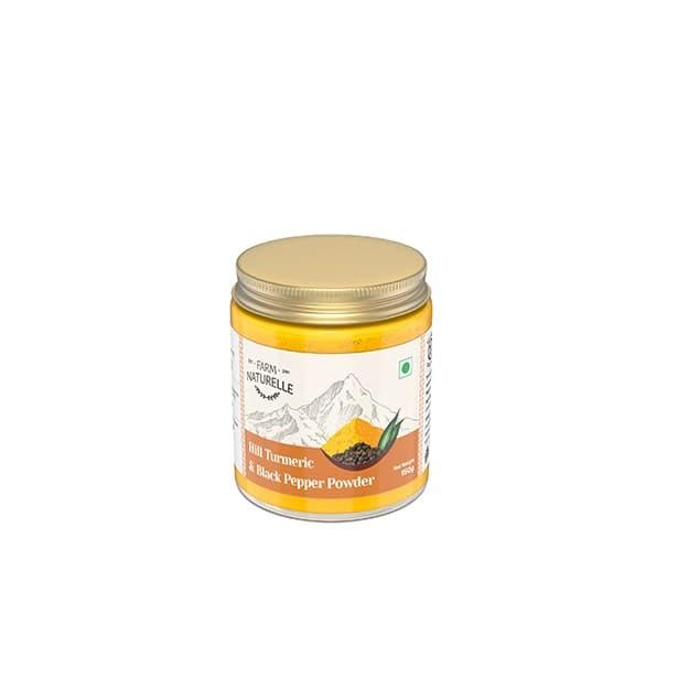 Pure Himalayan Mountain Turmeric (Curcumin) with Black Pepper (Peperine) Powder - Farm Naturelle 