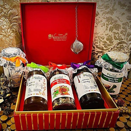 350 g x 3 red box with dipper/infuser - Farm Naturelle