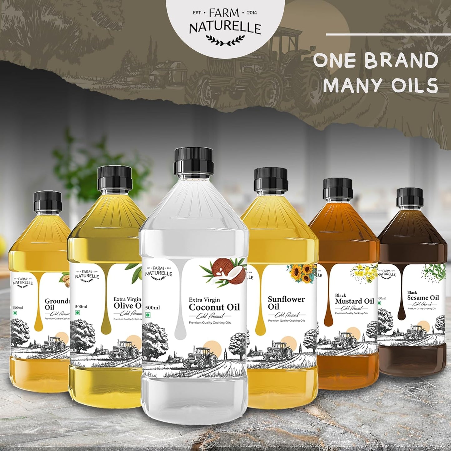 Farm Naturelle - Virgin Cold Pressed Sesame/Gingelly Oil | Virgin, Chekku/Ghani Cooking Oil